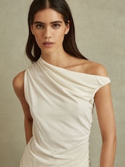 Reiss Ivory Dylan Ruched Off-The-Shoulder Top - Image 1 of 4