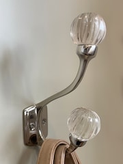 Laura Ashley Chrome Vivien Glass Double Hook - Image 1 of 4