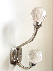 Laura Ashley Chrome Vivien Glass Double Hook - Image 3 of 4