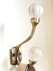 Laura Ashley Antique Brass Vivien Glass Double Hook - Image 1 of 3
