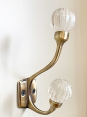 Laura Ashley Antique Brass Vivien Glass Double Hook - Image 2 of 3