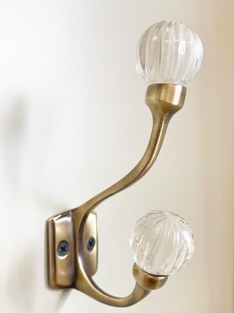 Laura Ashley Antique Brass Vivien Glass Double Hook - Image 2 of 3