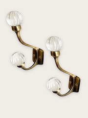 Laura Ashley Antique Brass Vivien Glass Double Hook - Image 4 of 5