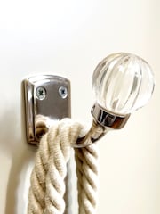 Laura Ashley Chrome Vivien Glass Hook Pair - Image 1 of 3