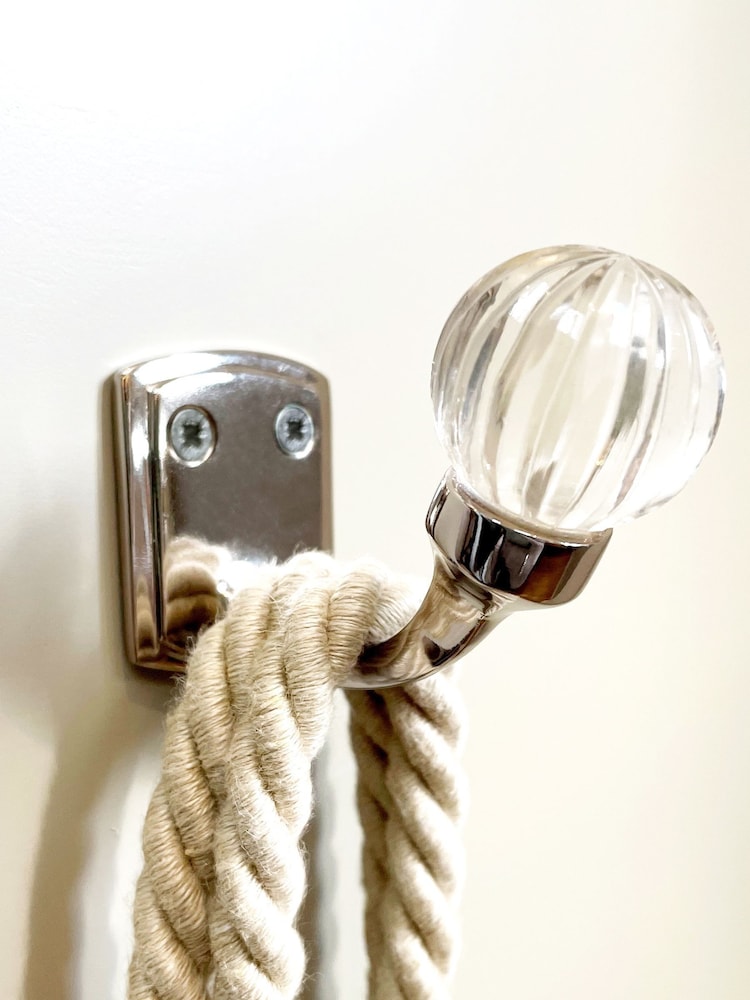 Laura Ashley Chrome Vivien Glass Hook Pair - Image 1 of 3