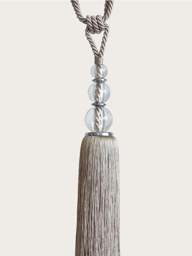 Laura Ashley Truffle Selby Resin Tassel Curtain Tieback - Image 3 of 3