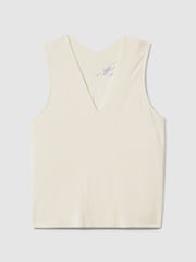 Reiss Ivory Mira V-Neck Shell Top - Image 2 of 6