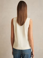 Reiss Ivory Mira V-Neck Shell Top - Image 5 of 6