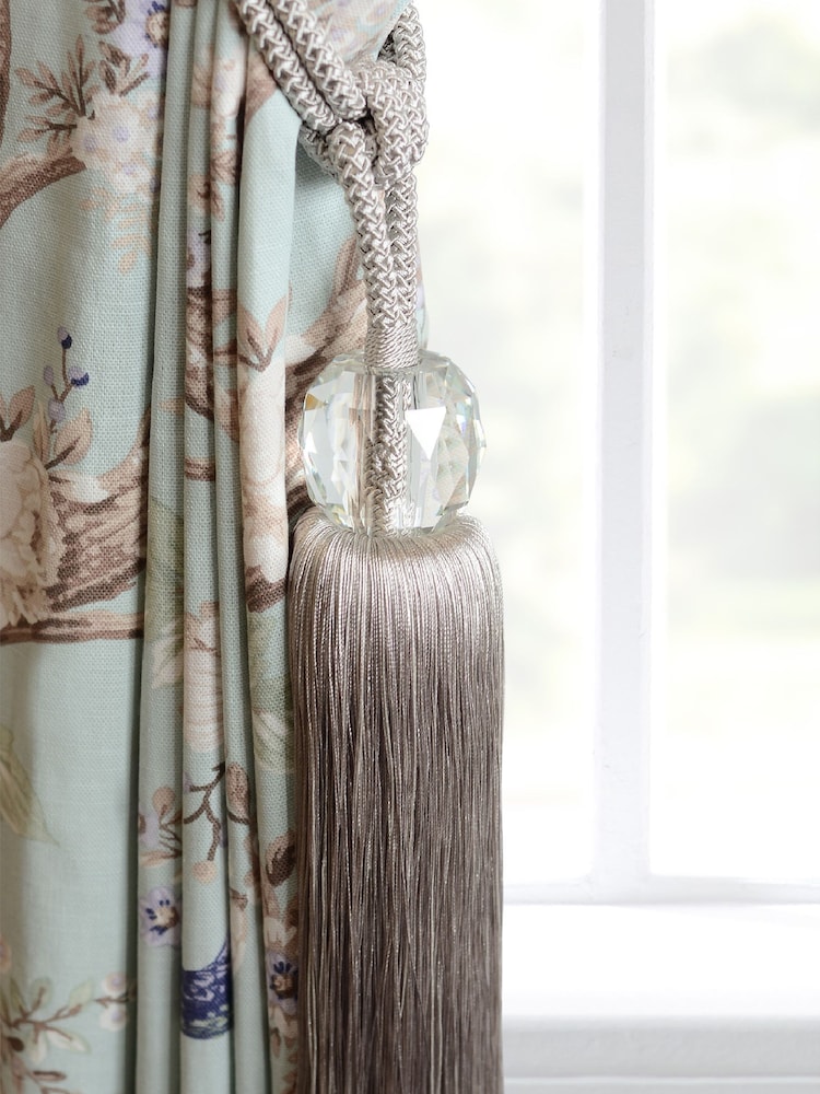 Laura Ashley Dove Grey Loren Glass Tassel Curtain Tieback - Image 1 of 4