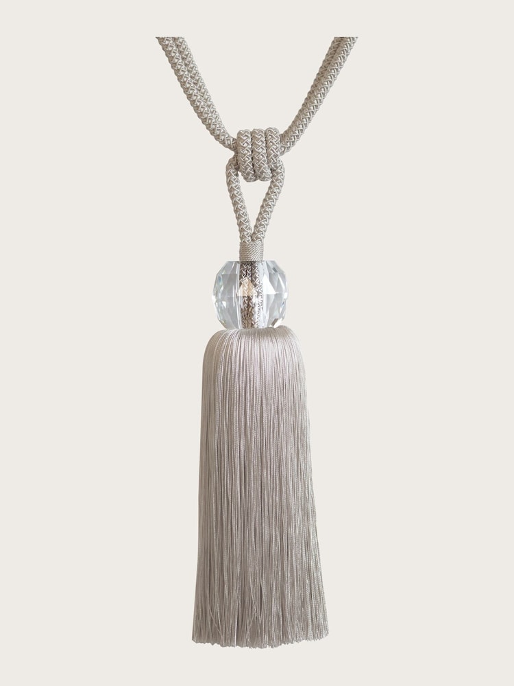 Laura Ashley Dove Grey Loren Glass Tassel Curtain Tieback - Image 2 of 4
