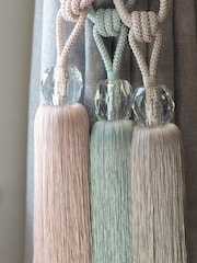 Laura Ashley Dove Grey Loren Glass Tassel Curtain Tieback - Image 3 of 4