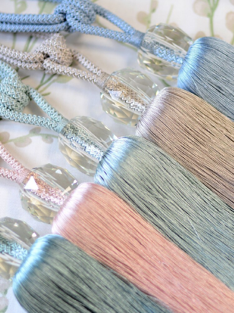 Laura Ashley Dove Grey Loren Glass Tassel Curtain Tieback - Image 5 of 5