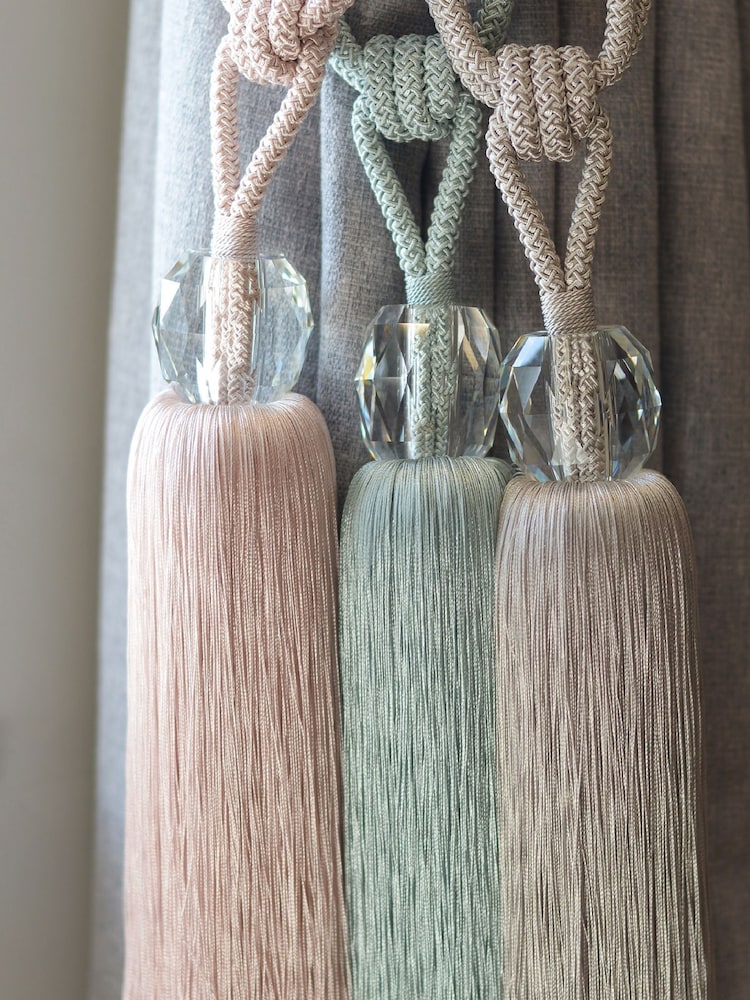 Laura Ashley Blush Loren Glass Tassel Curtain Tieback - Image 2 of 4