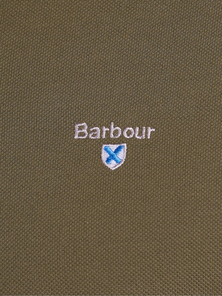 Barbour® Olive Green Classic Polo Shirt - Image 7 of 7