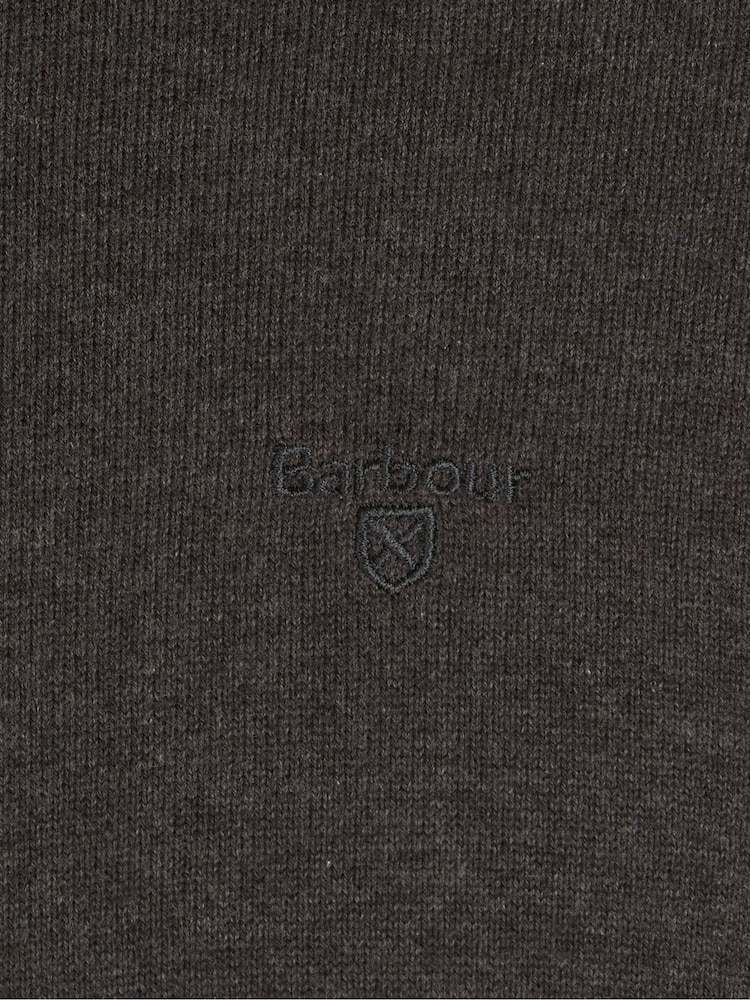 Barbour® Charcoal Mens 100% Cotton Pima Crew Neck Cotton Jumper - Image 6 of 6