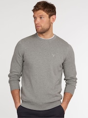 Barbour® Grey Mens 100% Cotton Pima Crew Neck Cotton Jumper - Image 1 of 7