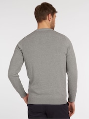 Barbour® Grey Mens 100% Cotton Pima Crew Neck Cotton Jumper - Image 2 of 7