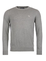 Barbour® Grey Mens 100% Cotton Pima Crew Neck Cotton Jumper - Image 5 of 7
