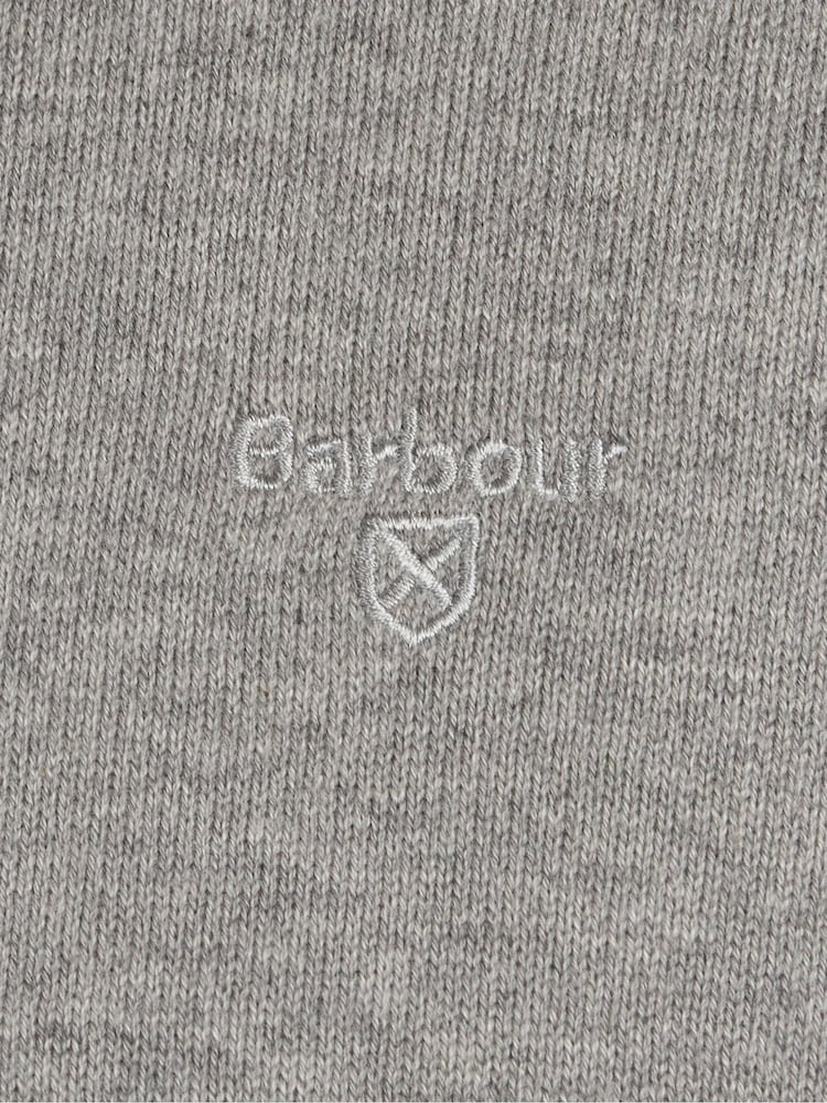 Grijs - Barbour® Mens 100% Cotton Pima Crew Neck Jumper - Image 6 of 7