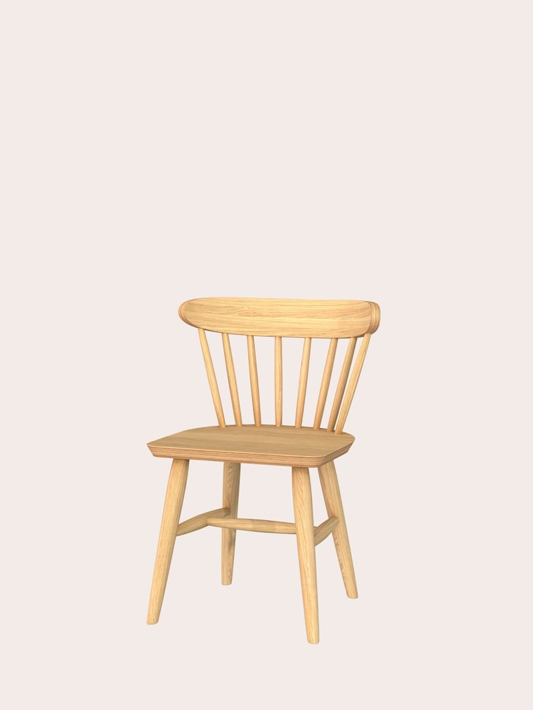 Laura Ashley Set of 2 Natural Brecon Oak Dining Chairs - Image 4 of 4