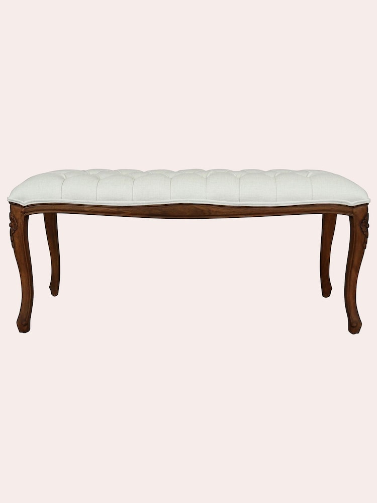 Laura Ashley Walnut Montpellier Upholstered Bench - Image 2 of 5
