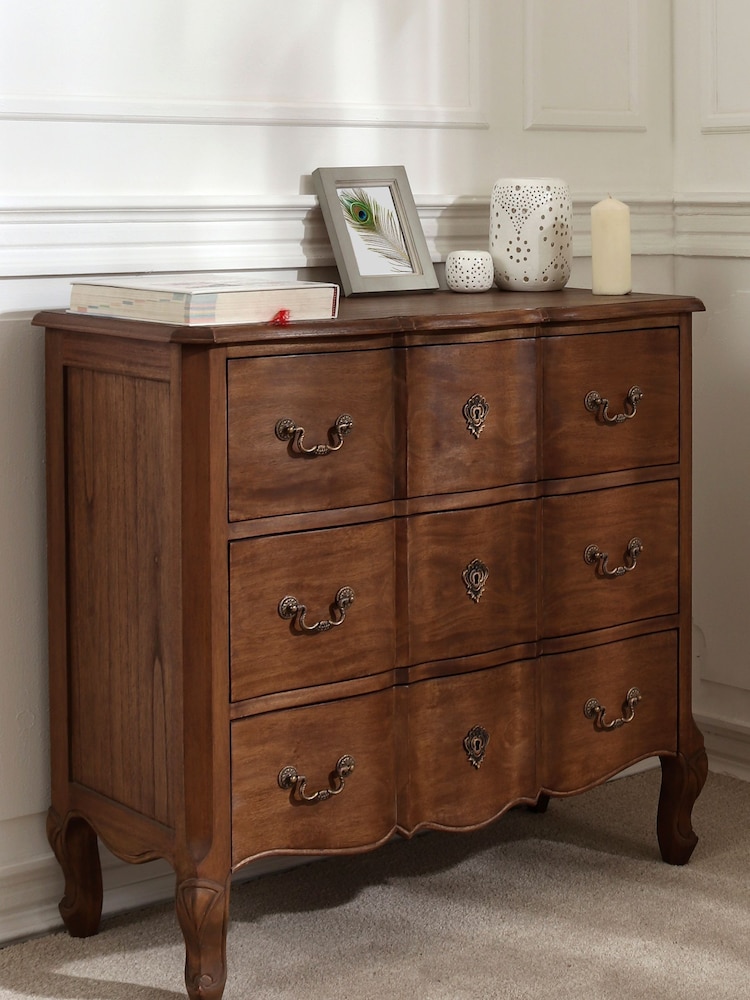 Laura Ashley Walnut Montpellier 3 Drawer Chest - Image 1 of 6