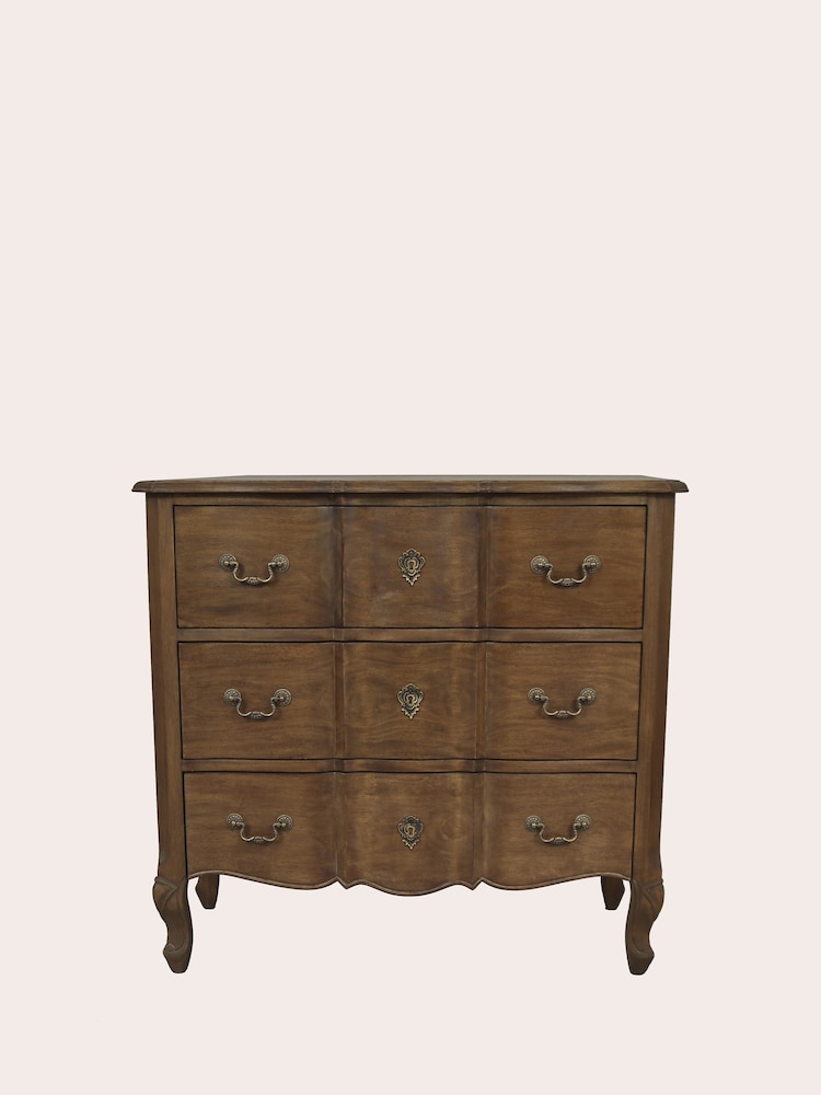 Laura Ashley Walnut Montpellier 3 Drawer Chest - Image 2 of 6