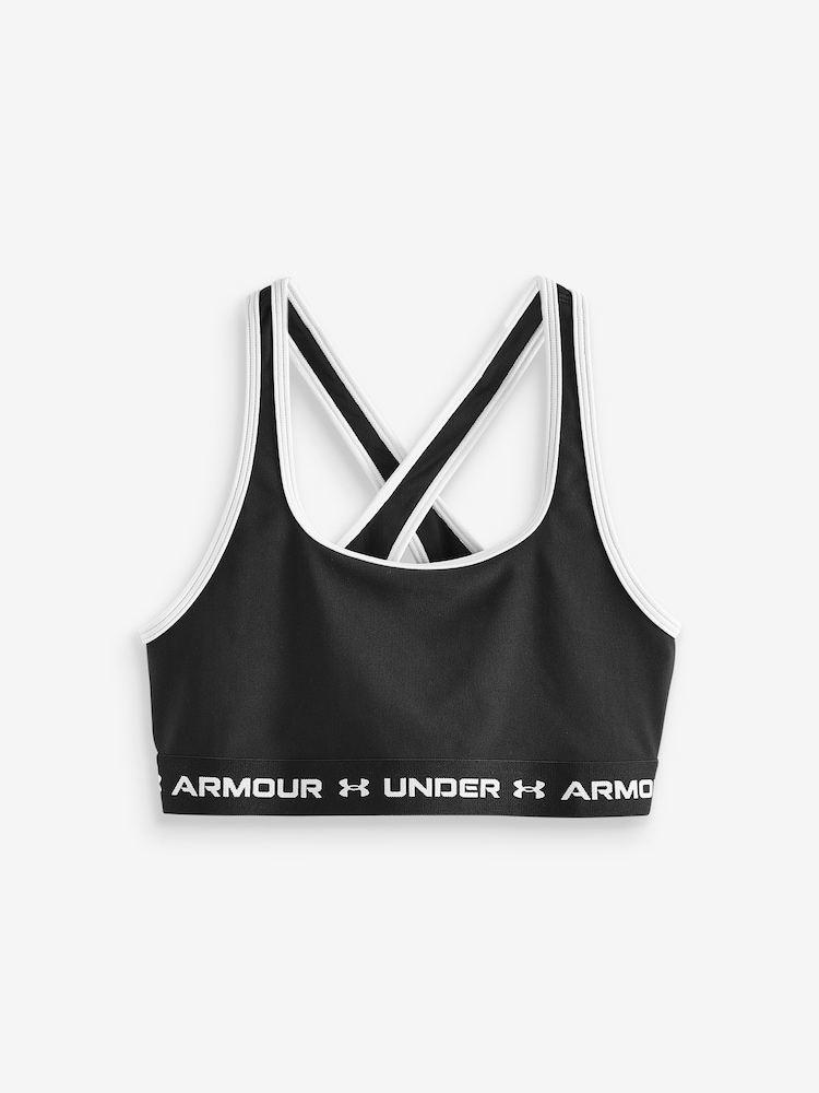 Under Armour Black Crossback Mid Support Bra - Image 1 of 3