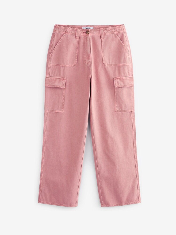 Pink Cotton Cargo Combat Trousers - Image 2 of 5