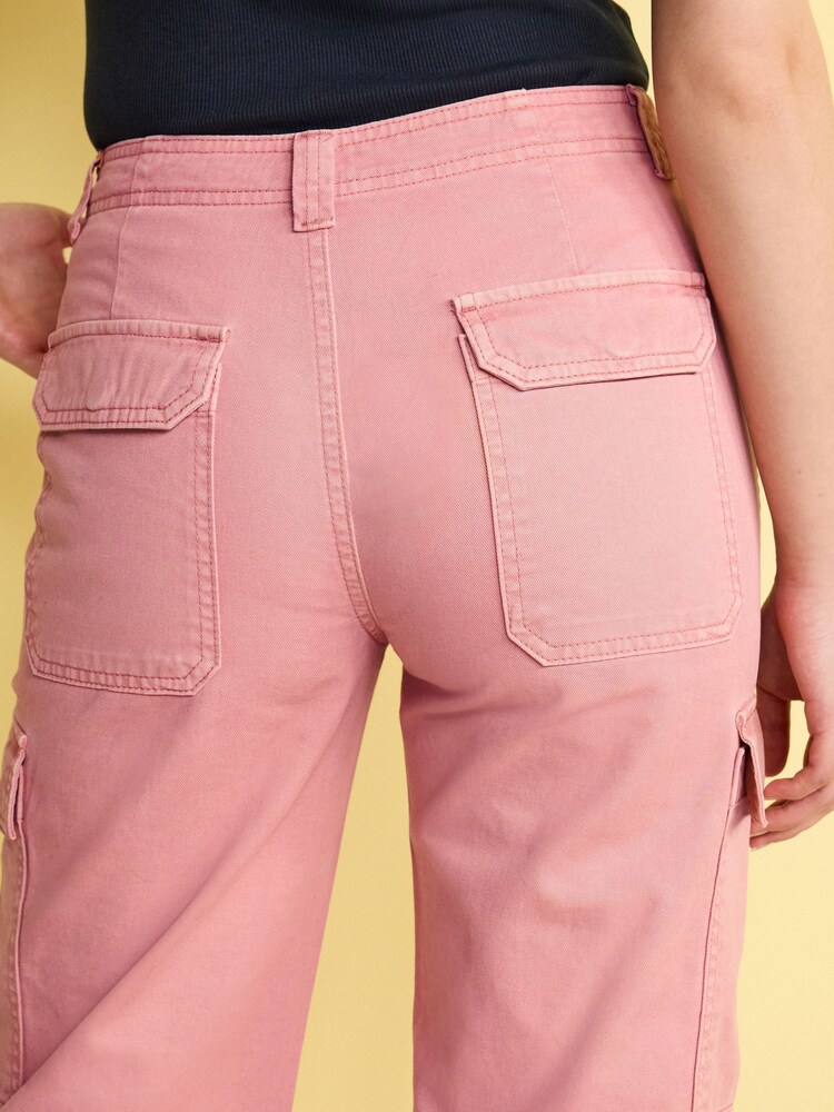 Pink Cotton Cargo Combat Trousers - Image 5 of 5