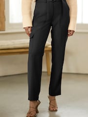Black Smart Utility Cargo Belted Taper Trousers - Image 2 of 5