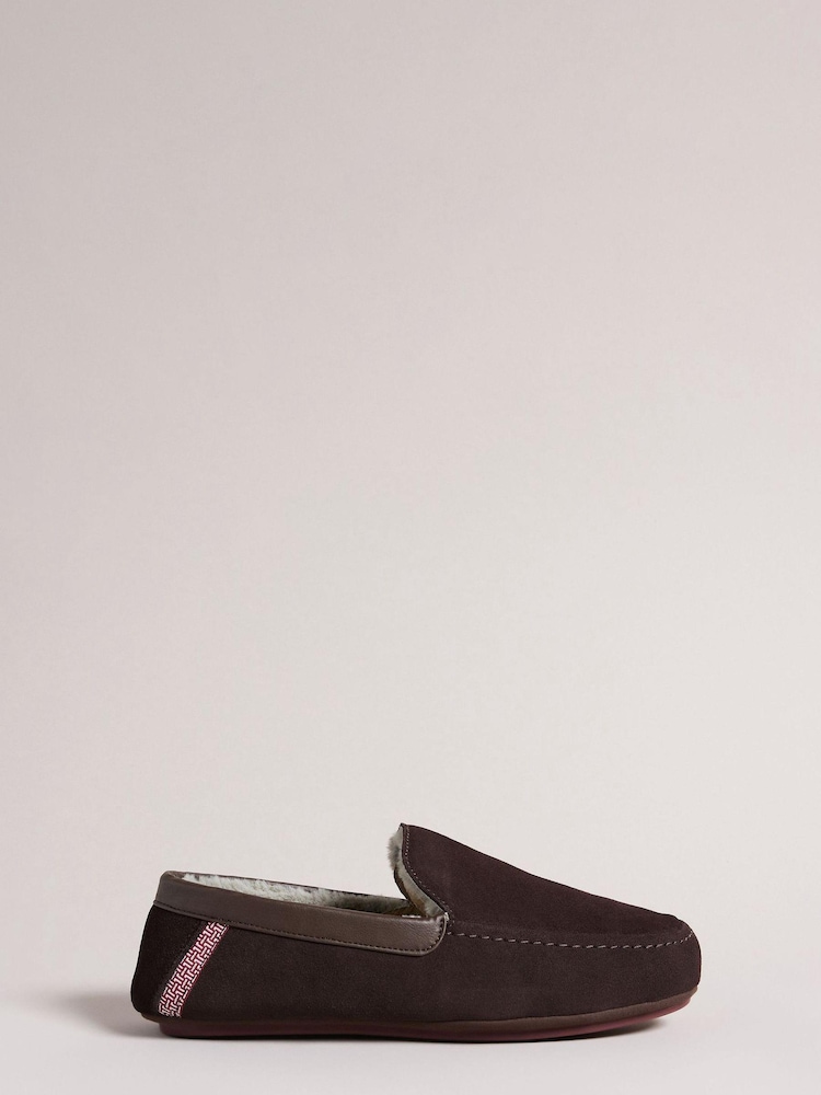 Ted Baker Vallant Brown Moccasin Slippers - Image 1 of 4