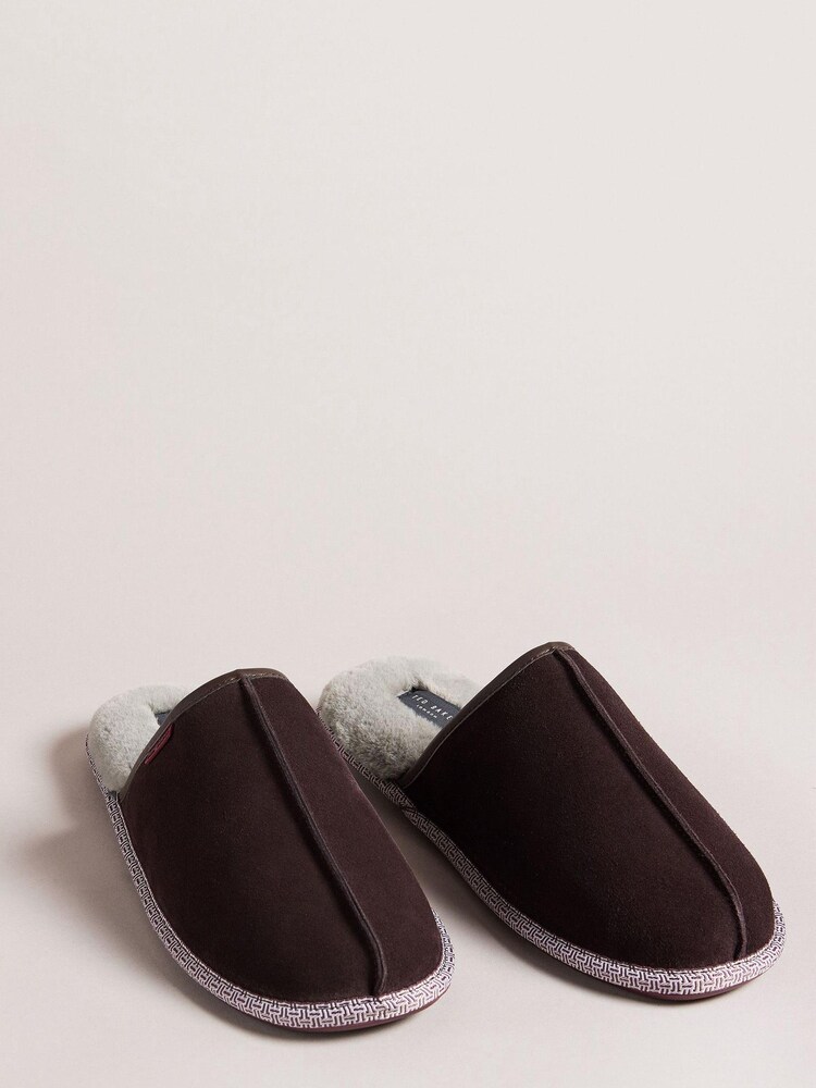 Ted Baker Petterr Brown Suede Mule Slippers - Image 2 of 4
