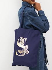 Navy Blue Reusable 100% Cotton Bag - Image 1 of 7