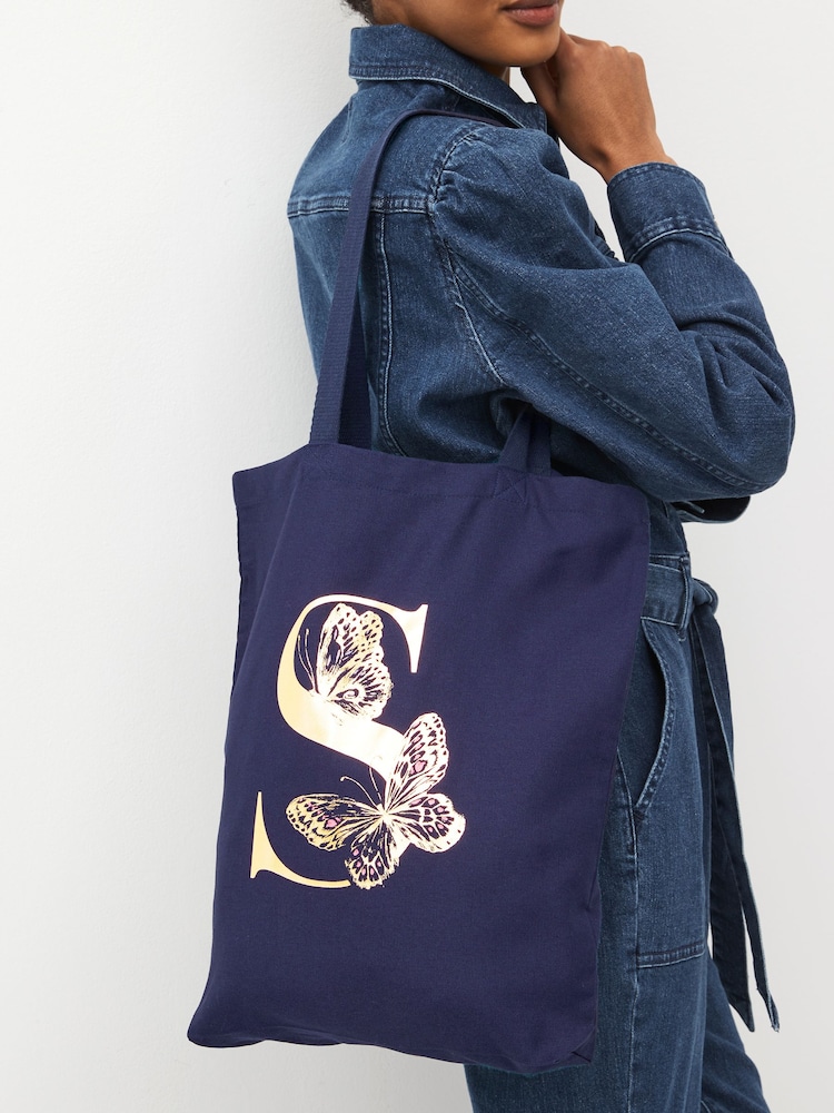 Navy Blue Reusable 100% Cotton Bag - Image 1 of 7