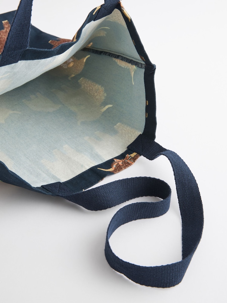 Granatowy z motywem Hamish The Highland Cow - 100% Cotton Reusable Bag For Life - Image 8 of 8