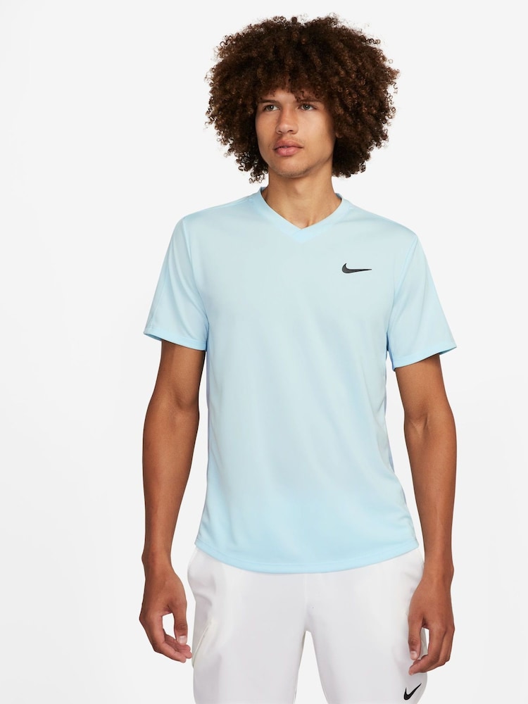 Nike Glacier Blue Dri-FIT Court Victory Tennis T-Shirt - Image 1 of 5