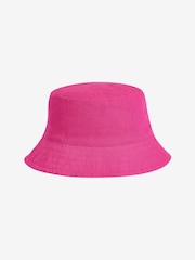 Bright Pink Linen Rich Bucket Hat (3mths-16yrs) - Image 1 of 2