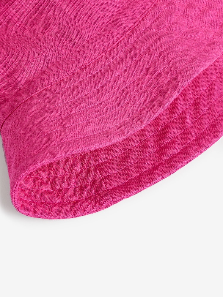 Bright Pink Linen Rich Bucket Hat (3mths-16yrs) - Image 2 of 2