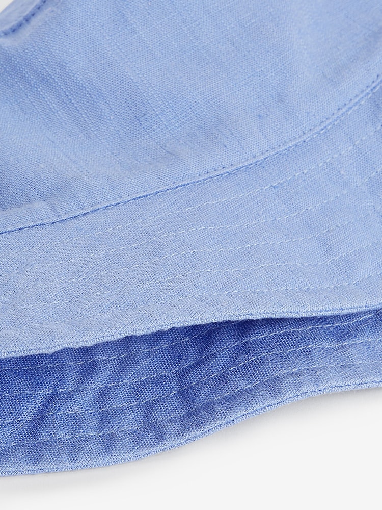 Blue Linen Rich Bucket Hat (3mths-16yrs) - Image 2 of 2