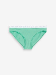 Blue Daisy Print/Spot/Green/Orange Bikini Cotton Rich Logo Knickers 4 Pack - Image 9 of 9
