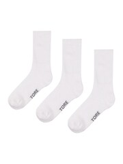 TORE White 100% Recycled Cotton Sports Socks 3 Pack - Image 5 of 5