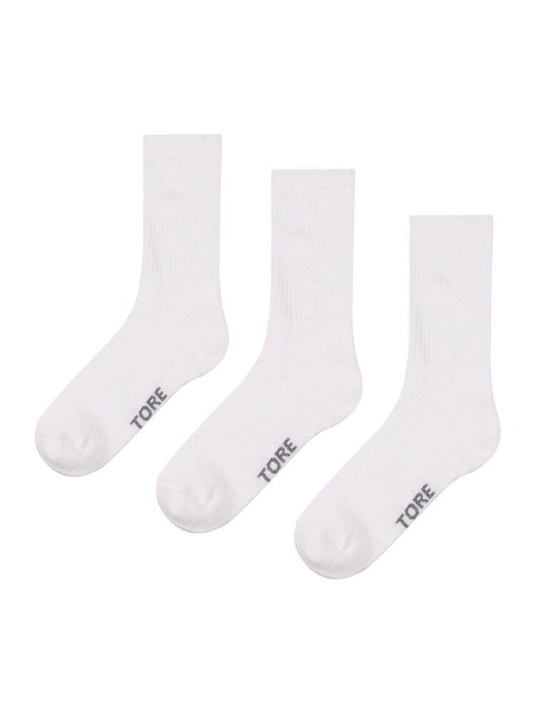 TORE White 100% Recycled Cotton Sports Socks 3 Pack - Image 5 of 5
