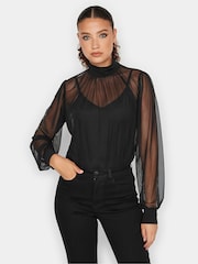 Long Tall Sally Black Mesh Cami Top - Image 2 of 5