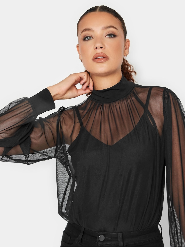 Long Tall Sally Black Mesh Cami Top - Image 5 of 5