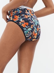 Navy Floral Print/Plain Navy Full Brief Heavy Flow Period Knickers 2 Pack - Image 4 of 7