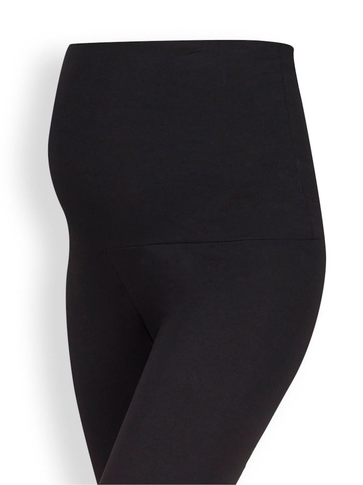 JoJo Maman Bébé Black Cotton Rich Maternity Leggings 2-Pack - Image 2 of 3