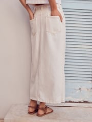 White Denim Maxi Skirt - Image 2 of 6