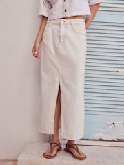 White Denim Maxi Skirt - Image 3 of 6