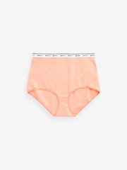 Blau mit Blümchenmuster/gepunktet/Grün/Orange - Höschen mit hohem Baumwollanteil und Logo, 4er-Pack - Bild 7 von 8